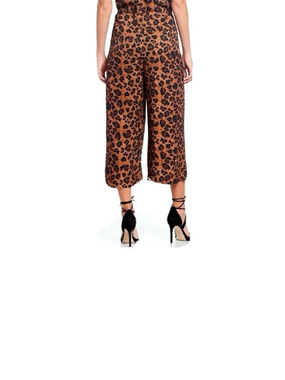 Gianni Bini Brown and Black Leopard Print Jump Suit - Picture 4 of 4